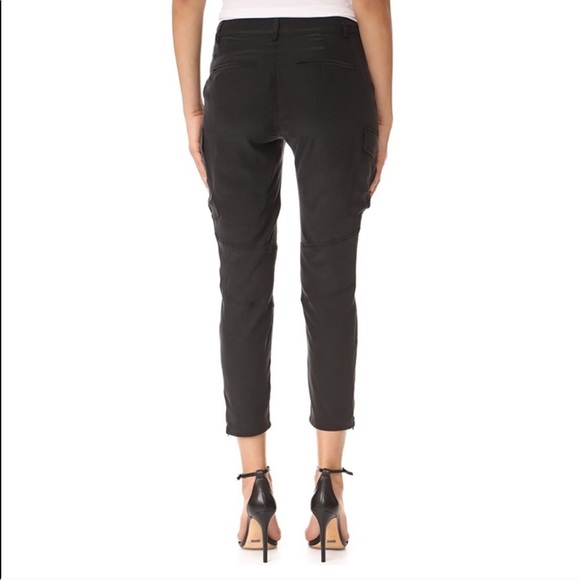 L’Agence Bevin Silk Cargo Pants In Black - Picture 3 of 12